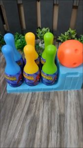 Spider-Sense Spidermen Bowling Set Toy - 6 Pins 1 Ball Plastic Playset Indoor Outdoor Sports For Children Games Kids Strike Spare Birthday Present Mainan Bola Boling