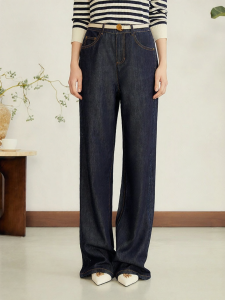 Versatile Casual Straight-leg Trousers Blue
