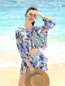 New 2025 Womens Two-Piece Swimsuit Summer Cover-Up plus Size Three-Set Sleeveless Bikini Slimming Hot Spring Swimsuit