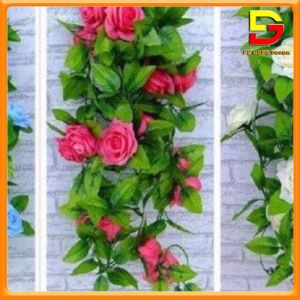 Dây Hoa Hồng Leo Giả Dài 2m3 Hoa Trang Trí Tường Quán Cafe Nhà Hàng Studio Hoa Giả Cao Cấp DG-136