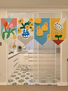 ผ้าคลุมประตูรูปธงสามเหลี่ยมตกแต่งห้องครัว ผ้าคลุมประตูสำหรับตกแต่งบรรยากาศ ผ้าคลุมประตูสำหรับใช้ในบ้าน ผ้าคลุมประตูแบบแยกส่วน