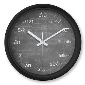 1pc gray math formula Design wall clock 8-inch childrens instructional clock Learning clock silent wall clock for home use