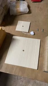 A200 Elegant Two-Tier Cat Condo with Long Nail Claw Post and Hanging Toy for Cats