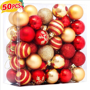 50Pcs/box Christmas Ball Pendant 4CM Colorful Christmas Tree Hanging Bauble Decor Home Christmas Decoration