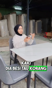 [FREE INSTALLATION] I HOME C16 1+6 Ceramic Sintered Stone Dining Set / Meja Makan Marble