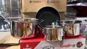 Bộ Nồi Chảo Inox 3 Lớp Liền Khối Kalpen Kampfer KF2