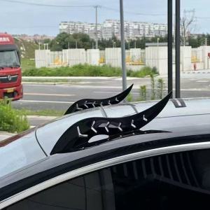 1 Pair Car Dragon Horn Decoration Personalized Vehicle Modifications 3D Horns Sticker Ornament Halloween Car Roof Accessories