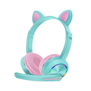 { AKZ-020 } Headset Gaming LED Telinga Kucing model AKZ-020 with microphone jack 3.5mm Headphone Gaming