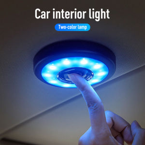 Car Magnetic Adsorption Reading Light USB Charging LED Light Portable Round Universal Rechargeable Wireless Interior Lamp Touch Type Car Interior Night Light