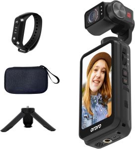 ORDRO M5 3-Axis Stabilized Pocket Camera 5K/4K Video 48MP Still Night Vision 3.5" Touch Flip Screen Face Follow 1/2.5" Sensor YouTube Content Creator Kit