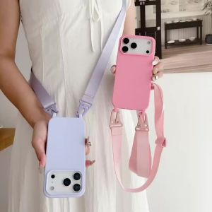 Ốp Điện Thoại Dây Đeo Silicon Cho iPhone 17 Pro Max 16 Pro Max Air 16e Kèm Dây Đeo Cổ Dây Đeo Chéo Dây Đeo Như Dây Chuyền Chất Liệu TPU Mềm
