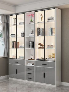 Solid Wood Accessible Luxury Internet Celebrity Bookcase Desk Student Room Writing Desk Minimalist Modern Living Room Display Bookcase Combination