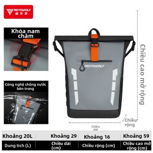 MOTOWOLF | Balo Đựng Mũ Bảo Hiểm Chống Thấm Nước Dung Lượng Lớn