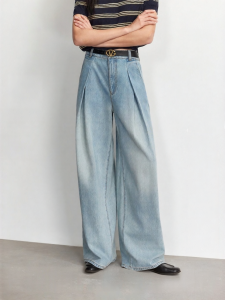 Vero Moda | Quần Jeans Retro Lyticel Chân Rộng Bleaching
