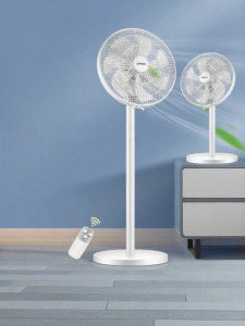 Konka | Konka Standing Electric Fan Large Wind Power Cooling Small Size Floor Fan with Remote Control Three Speeds Oscillating