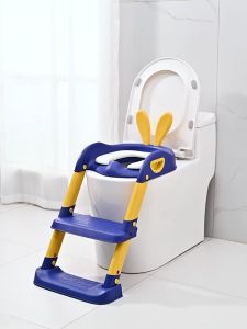 Foldable Toilet Training Ladder with Cushion Seat Anti Slip Kids Toilet Ladder Toilet Bowl Adjustable Ladder