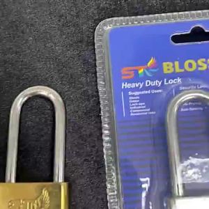 แม่กุญแจทนทาน BLOSS เหล็กชุบหนา ล็อคแน่น 2 ข้าง ป้องกันงัดและกุญแจผี สีทอง Solid Golden Lock Protection A168