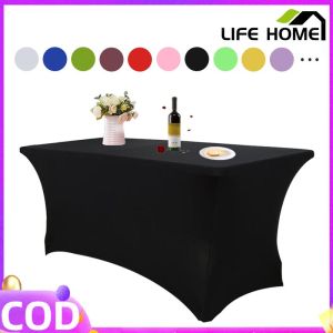 Table Cloth Cover Rectangular Bar Meeting Table Cover Outdoor Wedding Birthday Party Hotels Elastic Decoration Tablecloth Table Cover For Round Table Food Cover For Outside - Lazada
