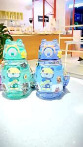 Botol Minum Anak Free Sedotan + Tali 741 Ukuran 600ml / Botol Minum Anak Karakter Unik