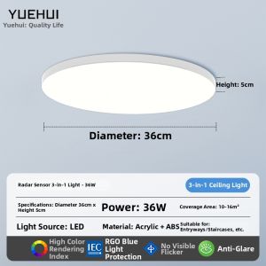 YUEHUI | Intelligent Voice Control Auto-sensing Ceiling Light