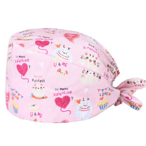 2026 Heart Scrub Man Caps Soft Adjustable Nursing Hats Digital Cotton Home and Work Womens Skullcaps M1205