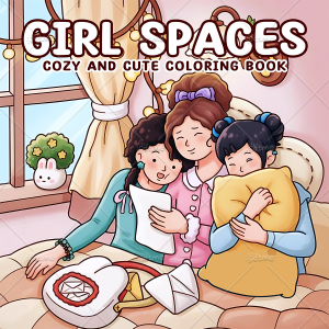 GIRL SPACES Bold-easy Patterns Coloring Book for Adults Cute Drawing Book Perfect Gift for Party and Birthday 