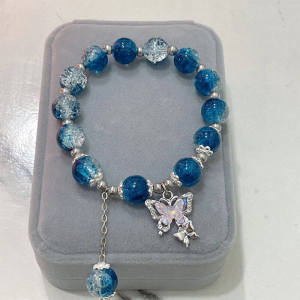 Corinna Butterfly Glass Bracelet Female Ins Niche Design Hand Jewelry Fairy Sweet Color-beaded Bracelet