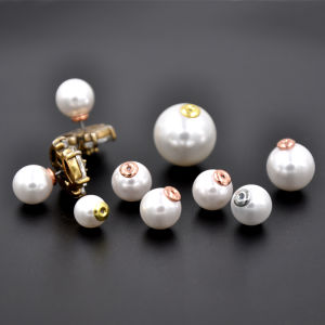 ต่างหูรูปไข่มุก DIY ทำมือ ต่างหูแบบสองด้าน อุปกรณ์เสริมต่างหูรูปไข่มุก อุปกรณ์ตกแต่งเครื่องประดับแฟชั่นใหม่