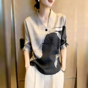 French Styled Niche Fashion Elegant Womens Blouse