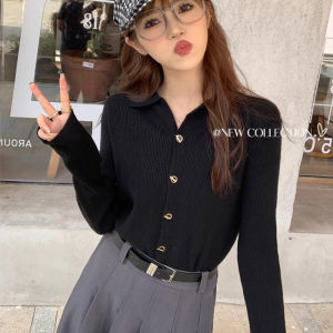 LUQIAN | Oversized Polo Neck Knitwear Autumn Outerwear