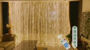 Vimite LED Curtain Lamp LED 3M X 3M 8 Modes Window Curtain Fairy String Of Lights With Remote Control For Lndoor Outdoor Decorative Party Wedding Christmas Festival  Atmosphere Light
