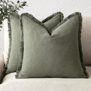 30x50cm/45x45cm/50x50cm Bohemian Solid Color Linen Fringe Throw Pillow Cover Solid Cozy Cushion Cover with Tassels for Couch Sofa Bed Living Room Home Decor