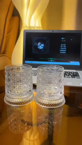 Ly Thủy Tinh Xoay 360 Độ 270Ml | Ly Uống Nước Ly Whisky Đế Xoay Dập Nổi Ly Cocktail Ly Rượu Sang Trọng