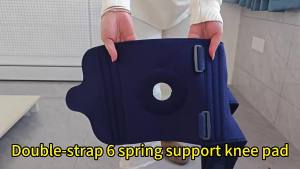 Plus Size Sports Knee Brace with 6 Spring Support Strap Pressurization Open Design for Mountaineering Sports