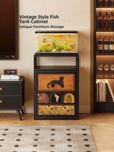 Living Room Antique Style Steel Storage Aquarium Cabinet