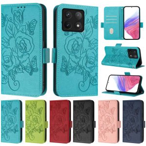 Flower Leather Phone Wallet Case Book For Xiaomi 14T 13T 12T 11T 10T 15 14 Pro 13 12 11 10 LitePoco X7 M7 F6 F7 C75 C71 Cover