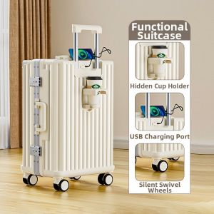 MIMANI | Sturdy Thick Luggage 20 inches Aluminum Frame