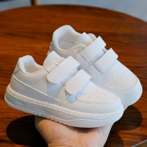 Childrens White Sports Shoes Soft Bottom Casual Rubber Sole Boys And Girls Sneakers Spring Autumn Seasonal Comfortable Shoes