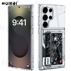 Case For Samsung Galaxy S26 Ultra S26 Plus S26 S25 Ultra Wallet Card Holder Slide Slot Slim Hard PC Heavy Duty Protective Cover