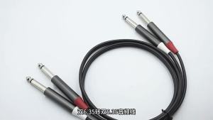 Cross-Border High Fidelity Double 6.35 Male Connector to Double RCA Lotus Two-to-Two Audio Cable Mixer Amplifier Effector