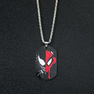 Disney Marvel Spider-Man Necklace for Boys Superhero Pendant Jewelry Gift Movie Fan Themed Accessory