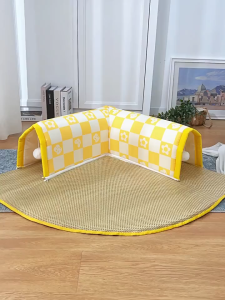 Lovinland Cat Tunnel Bed Indoor Cat Cave Bed for Multiple Cats Kitty Tube with Cat Balls Toys Removable Cat Bed House Washable Small Animal Tunnel Soft Hideout & Play Tube