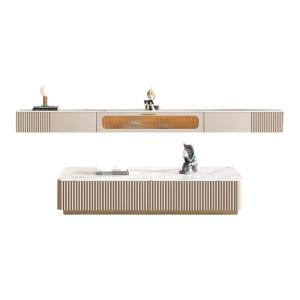 Modern Minimalist Floating Wall Mounted Rock Board TV Cabinet for Living Room Home Use New Style Luxury Simple Design TV Stand