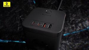 BASEUS | Ổ Cắm Điện Đa Năng Baseus 7 Trong 1 Chuẩn EU Với Bộ Sạc Nhanh GaN 30W 3 Ổ Cắm AC 2 Cổng USB A 2 Cổng Type C PD