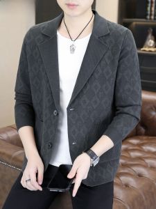 HENGYUANXIANG | Hengyuanxiang Mens Knitted Sweater Coat Casual Leisure Style Autumn Winter Fashion Urban Look Thickened Woolen Material