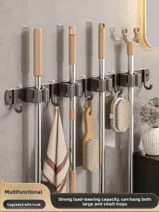 WEIMEIYUAN | Multi-Function No-Drill Wall Mount for Mop and Broom Stainless Steel