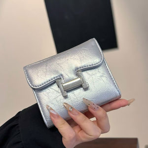 Oil Wax Leather Card Holder Womens Small and Exquisite Fashion Multi-Card-Slot Anti-Degaussing Drivers License Card Holder Niche Style Fancy