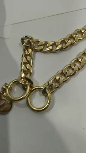 Metal Slip Lead Dog Collar - Gold Chroming