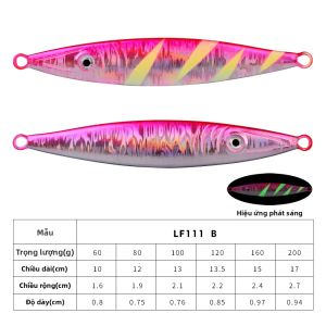 PROBEROS Long Casting 60-200g Chậm Chìm Jigging Wobblers Mồi Nhân Tạo Cứng Cho Sông Đại Dương Hồ Câu Cá Dọc Jig Dụ
