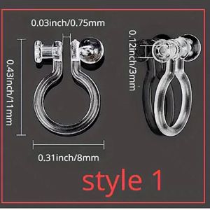 DIY Jewelry Clear Plastic Clip-on Earring Converters Resin Invisible Earring Converters Components with Earring Backs for Ears